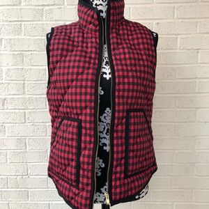 J CREW Excursion Quilted Gingham Vest Womens Small